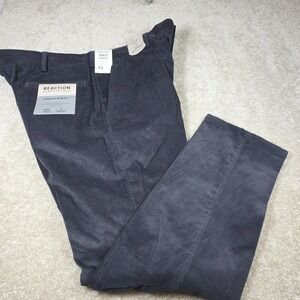 Kenneth Cole Reaction Pants Mens 38x30 Navy Blue Corduroy Slim-Fit Flex Fit NWT